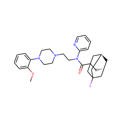 COc1ccccc1N1CCN(CCN(C(=O)C23C[C@H]4C[C@@H](CC(I)(C4)C2)C3)c2ccccn2)CC1 ZINC000101415729