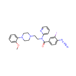 COc1ccccc1N1CCN(CCN(C(=O)c2ccc(N=[N+]=[N-])c(I)c2)c2ccccn2)CC1 ZINC000027524022