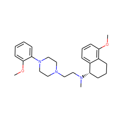 COc1ccccc1N1CCN(CCN(C)[C@H]2CCCc3c(OC)cccc32)CC1 ZINC000022938379