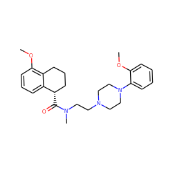 COc1ccccc1N1CCN(CCN(C)C(=O)[C@H]2CCCc3c(OC)cccc32)CC1 ZINC000013757331