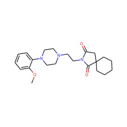 COc1ccccc1N1CCN(CCN2C(=O)CC3(CCCCC3)C2=O)CC1 ZINC000026161406