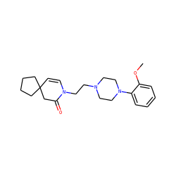 COc1ccccc1N1CCN(CCN2C=CC3(CCCC3)CC2=O)CC1 ZINC000013560182