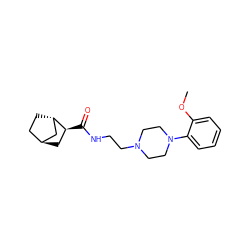 COc1ccccc1N1CCN(CCNC(=O)[C@H]2C[C@H]3CC[C@H]2C3)CC1 ZINC000253635497