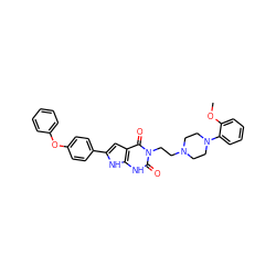 COc1ccccc1N1CCN(CCn2c(=O)[nH]c3[nH]c(-c4ccc(Oc5ccccc5)cc4)cc3c2=O)CC1 ZINC000072113547