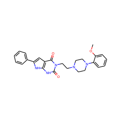 COc1ccccc1N1CCN(CCn2c(=O)[nH]c3[nH]c(-c4ccccc4)cc3c2=O)CC1 ZINC000028567585