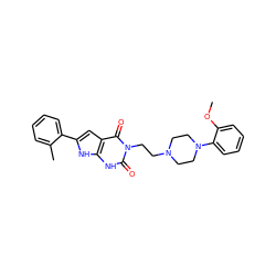 COc1ccccc1N1CCN(CCn2c(=O)[nH]c3[nH]c(-c4ccccc4C)cc3c2=O)CC1 ZINC000101061403