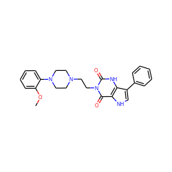 COc1ccccc1N1CCN(CCn2c(=O)[nH]c3c(-c4ccccc4)c[nH]c3c2=O)CC1 ZINC000072113800