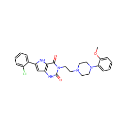 COc1ccccc1N1CCN(CCn2c(=O)[nH]c3cc(-c4ccccc4Cl)[nH]c3c2=O)CC1 ZINC000013641886