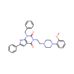 COc1ccccc1N1CCN(CCn2c(=O)c3cc(-c4ccccc4)[nH]c3n(Cc3ccccc3)c2=O)CC1 ZINC000072116427