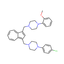 COc1ccccc1N1CCN(Cc2cc(CN3CCN(c4ccc(Cl)cc4)CC3)c3cccccc2-3)CC1 ZINC000095561403