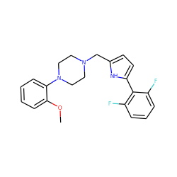 COc1ccccc1N1CCN(Cc2ccc(-c3c(F)cccc3F)[nH]2)CC1 ZINC000029560333