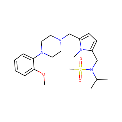 COc1ccccc1N1CCN(Cc2ccc(CN(C(C)C)S(C)(=O)=O)n2C)CC1 ZINC000013743862