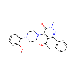 COc1ccccc1N1CCN(c2c(C(C)=O)c(-c3ccccc3)nn(C)c2=O)CC1 ZINC000013863394