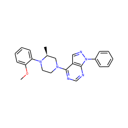 COc1ccccc1N1CCN(c2ncnc3c2cnn3-c2ccccc2)C[C@@H]1C ZINC000653745699