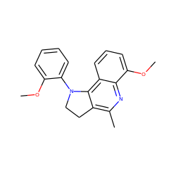 COc1ccccc1N1CCc2c(C)nc3c(OC)cccc3c21 ZINC000001482603