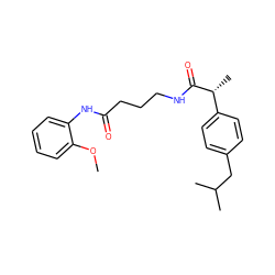COc1ccccc1NC(=O)CCCNC(=O)[C@H](C)c1ccc(CC(C)C)cc1 ZINC000653753160