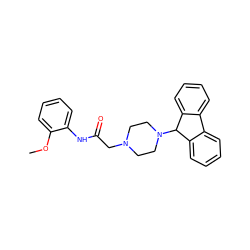 COc1ccccc1NC(=O)CN1CCN(C2c3ccccc3-c3ccccc32)CC1 ZINC000020766726