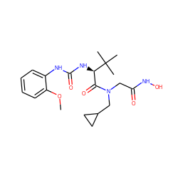 COc1ccccc1NC(=O)N[C@H](C(=O)N(CC(=O)NO)CC1CC1)C(C)(C)C ZINC000058537961