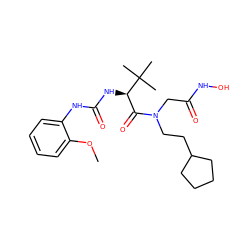 COc1ccccc1NC(=O)N[C@H](C(=O)N(CCC1CCCC1)CC(=O)NO)C(C)(C)C ZINC000058626680