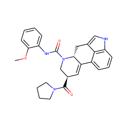 COc1ccccc1NC(=O)N1C[C@H](C(=O)N2CCCC2)C=C2c3cccc4[nH]cc(c34)C[C@H]21 ZINC000072175877