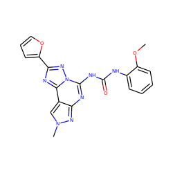 COc1ccccc1NC(=O)Nc1nc2nn(C)cc2c2nc(-c3ccco3)nn12 ZINC000013472329