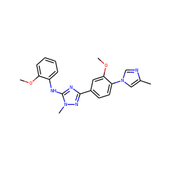 COc1ccccc1Nc1nc(-c2ccc(-n3cnc(C)c3)c(OC)c2)nn1C ZINC000141716073