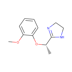 COc1ccccc1O[C@@H](C)C1=NCCN1 ZINC000073312429