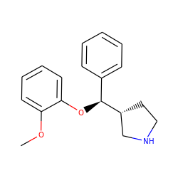 COc1ccccc1O[C@@H](c1ccccc1)[C@@H]1CCNC1 ZINC000095590131