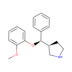 COc1ccccc1O[C@@H](c1ccccc1)[C@H]1CCNC1 ZINC000095587769