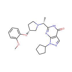 COc1ccccc1O[C@@H]1CCN([C@H](C)c2nc3c(cnn3C3CCCC3)c(=O)[nH]2)C1 ZINC000095573897