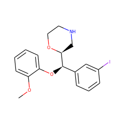 COc1ccccc1O[C@H](c1cccc(I)c1)[C@@H]1CNCCO1 ZINC000028881094