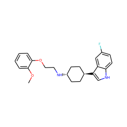 COc1ccccc1OCCN[C@H]1CC[C@H](c2c[nH]c3ccc(F)cc32)CC1 ZINC000101030940