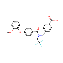 COc1ccccc1Oc1ccc(C(=O)N(Cc2ccc(C(=O)O)cc2)CC(F)(F)F)cc1 ZINC001772593334