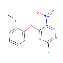 COc1ccccc1Oc1nc(Cl)ncc1[N+](=O)[O-] ZINC000234896988