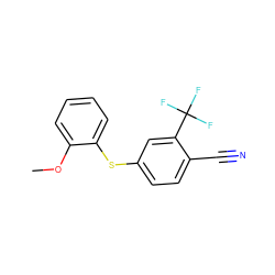 COc1ccccc1Sc1ccc(C#N)c(C(F)(F)F)c1 ZINC000040873240