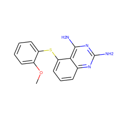 COc1ccccc1Sc1cccc2nc(N)nc(N)c12 ZINC000005889821