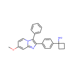 COc1ccn2c(-c3ccccc3)c(-c3ccc(C4(N)CCC4)cc3)nc2c1 ZINC000113654615