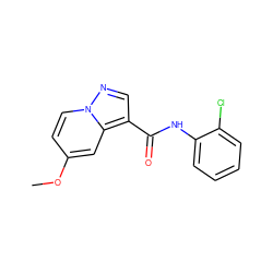 COc1ccn2ncc(C(=O)Nc3ccccc3Cl)c2c1 ZINC000049033602