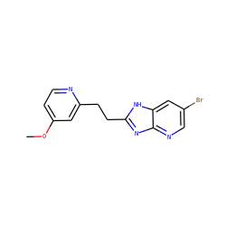 COc1ccnc(CCc2nc3ncc(Br)cc3[nH]2)c1 ZINC000038476951