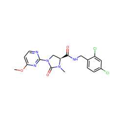 COc1ccnc(N2C[C@@H](C(=O)NCc3ccc(Cl)cc3Cl)N(C)C2=O)n1 ZINC000095565066