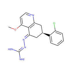 COc1ccnc2c1/C(=N/N=C(N)N)C[C@H](c1ccccc1Cl)C2 ZINC000013474676