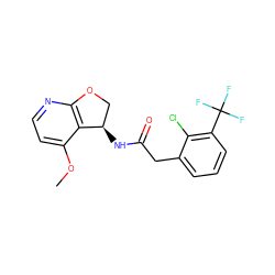 COc1ccnc2c1[C@H](NC(=O)Cc1cccc(C(F)(F)F)c1Cl)CO2 ZINC000146726506