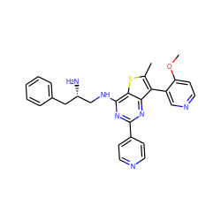 COc1ccncc1-c1c(C)sc2c(NC[C@@H](N)Cc3ccccc3)nc(-c3ccncc3)nc12 ZINC000223682749