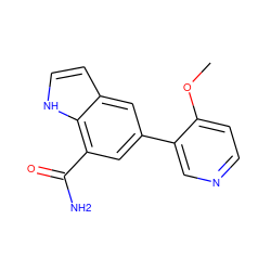 COc1ccncc1-c1cc(C(N)=O)c2[nH]ccc2c1 ZINC000071330805