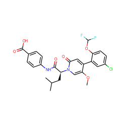 COc1cn([C@@H](CC(C)C)C(=O)Nc2ccc(C(=O)O)cc2)c(=O)cc1-c1cc(Cl)ccc1OC(F)F ZINC001772653460