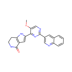 COc1cnc(-c2cnc3ccccc3c2)nc1-c1cc2c([nH]1)CCNC2=O ZINC000095559065