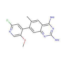 COc1cnc(Cl)cc1-c1cc2nc(N)nc(N)c2cc1C ZINC000141641621