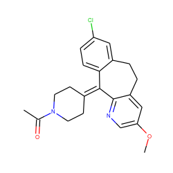 COc1cnc2c(c1)CCc1cc(Cl)ccc1C2=C1CCN(C(C)=O)CC1 ZINC000026014865