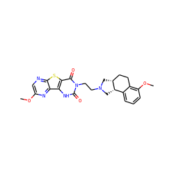 COc1cnc2sc3c(=O)n(CCN4C[C@@H]5CCc6c(OC)cccc6[C@@H]5C4)c(=O)[nH]c3c2n1 ZINC000013807915
