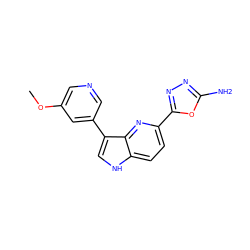 COc1cncc(-c2c[nH]c3ccc(-c4nnc(N)o4)nc23)c1 ZINC000204755042